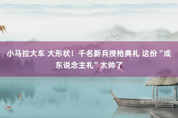 小马拉大车 大形状！千名新兵授枪典礼 这份“成东说念主礼”太帅了